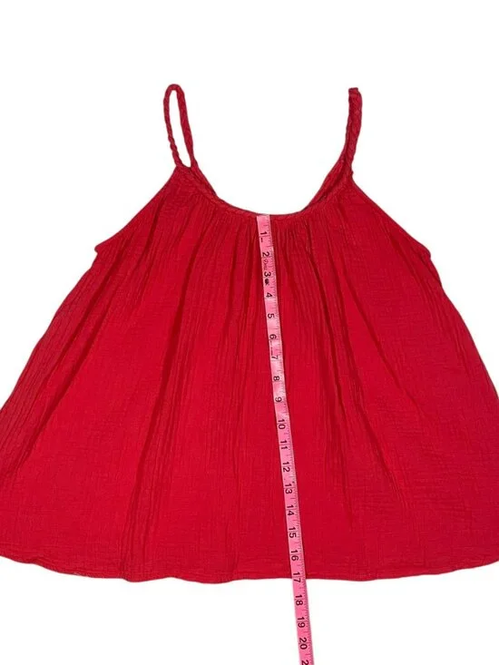 Red Spaghetti Strap Cami Y2K 2000s Vintage Top S/M - single strap - Picture 4 of 7